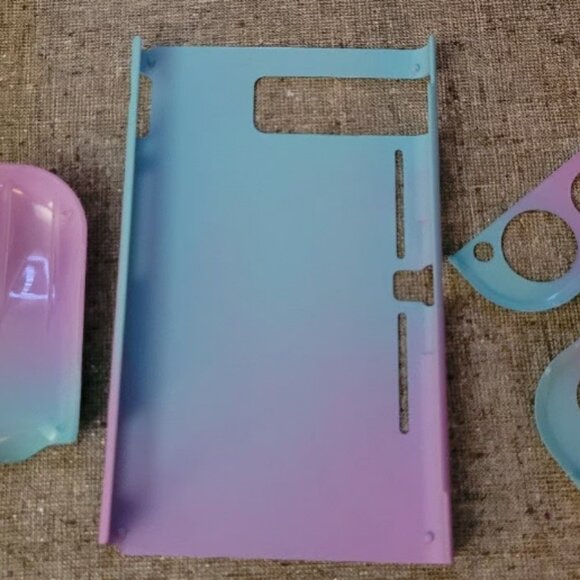 Pretty Teal and Purple Hard Cover Case for Switch Console - Picture 2 of 2